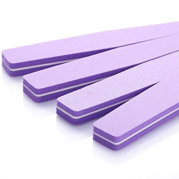 20Pcs Nail Block Buffer Files Sponge Washable Double Sided 100/180 Sanding Buffing File(Purple)