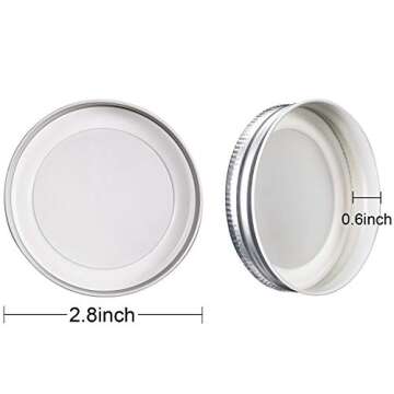 Pangda 24 Pack Mason Jar Lids Regular Mouth Silicone Seals Leak Proof Secure Mason Storage Solid Caps