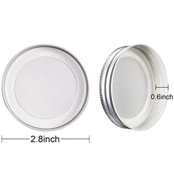 Pangda 24 Pack Mason Jar Lids Regular Mouth Silicone Seals Leak Proof Secure Mason Storage Solid Caps