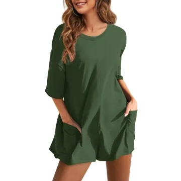 Yanekop Women's T Shirt Romper Comfy and Cute Stylish Jumpsuit