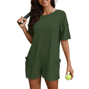 Yanekop Women's T Shirt Romper Comfy and Cute Stylish Jumpsuit