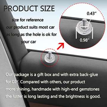 Bling Car Interior Accessories Car Bling Accessories for Women Rhinestone Car Interior Accessories B...