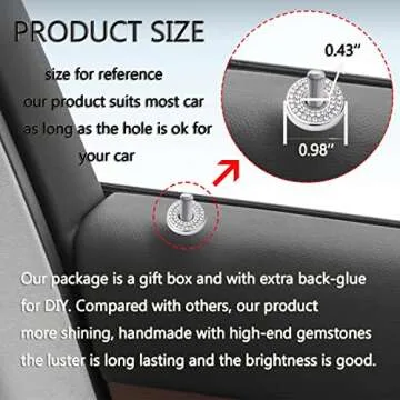 Bling Car Interior Accessories Car Bling Accessories for Women Rhinestone Car Interior Accessories B...