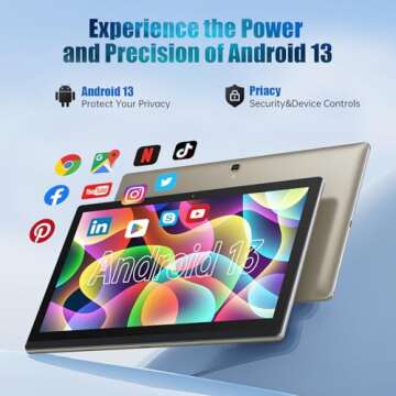 14.1 Inch Android 13 Tablet with FHD Display and 8-Core CPU