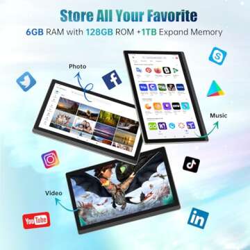 14.1 Inch Android 13 Tablet with FHD Display and 8-Core CPU