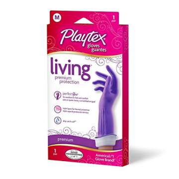 Playtex Living Reuseable Rubber Cleaning Gloves (Medium, 3 Pairs), Premium Protection Reusable House...