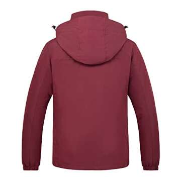 wantdo Women's Waterproof 3 in 1 Ski Jacket Windproof Snowboarding Jackets Rainwear Wine Red 2XL