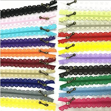 WKXFJJWZC 40Pcs Novelty Lace Closed End Zippers (16 inch) - Colorful Nylon Craft Supplies