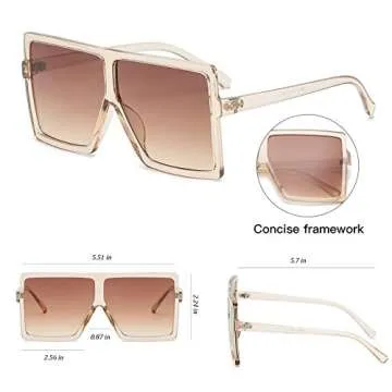 Trendy GRFISIA Square Oversized Sunglasses for Everyone