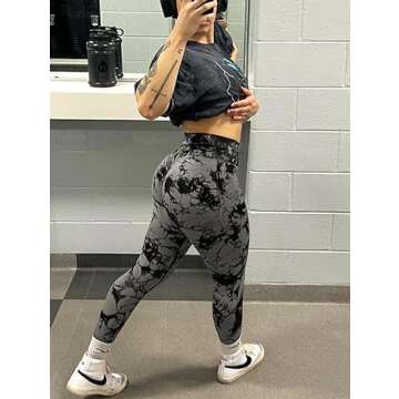 Rugkey 2 Pack Tie Dye Seamless Leggings for Women High Waisted Workout Yoga Pants, Scrunch Butt Lift...
