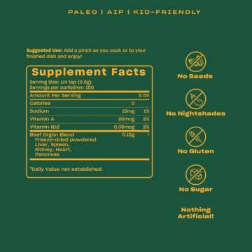 Pluck Zesty Garlic Seasoning – 30-Day Supply of Nutrient-Dense Organ Meat Blend