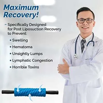 LIPOROLLER Post Liposuction Massager – Lymphatic Drainage Massager for Post Lipo Surgery – Quality EVA Material - Ridges and Grooves for Post-Op Recovery, Ideal Liposuction Recovery Supplies