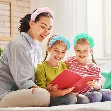 Blithetree Spa Headband for Washing Face, Set of 2 Skincare headbands, Soft Skin Care Headband for Makeup Removal, Shower - Makeup Headband for Women (2 Pack/Black+blue)