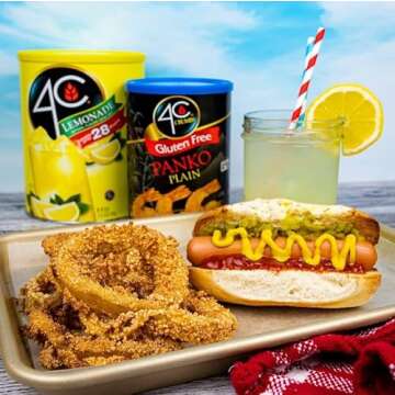 4C Premium Gluten Free Bread Crumbs, Panko Plain 6 Pack, Gluten-Free Flavorful Crispy Crunchy, Value Pack