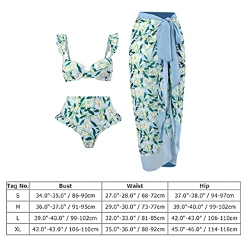 Three-Piece Women's Bathing Suit with Matching Cover-Up