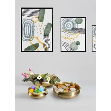 Serene Spaces Gold Handi Bowl - Elegant Centerpiece Decor