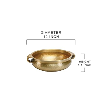 Serene Spaces Gold Handi Bowl - Elegant Centerpiece Decor