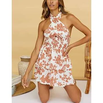 FFLMYUHUL I U Women's Floral Mini Dress for Summer