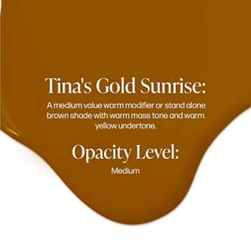 Perma Blend Tina's Gold Sunrise - Vegan Microblading Ink Modifier - Professional Tattoo Ink (0.5 oz)