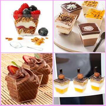 ACXFOND 100 Pack 2oz Mini Dessert Cups Perfect for Parties