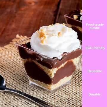 ACXFOND 100 Pack 2oz Mini Dessert Cups Perfect for Parties