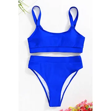 Stylish ZINPRETTY Women High Waisted Tummy Control Bikini Set