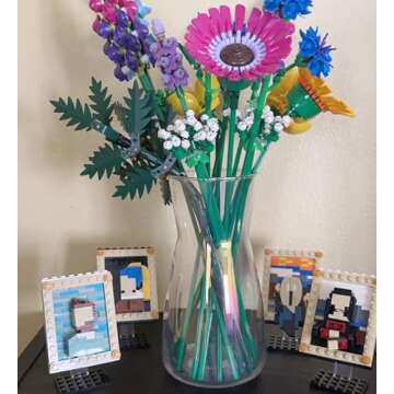 Elegant 8 Inch Iridescent Glass Flower Vase for Home Decor