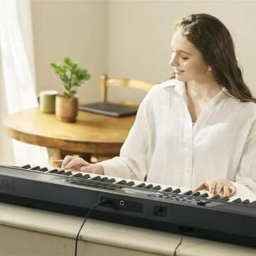 Yamaha PSR-EW320 76 Touch Sensitive Key Portable Keyboard for Beginners with Music Rest, Power Adapt...