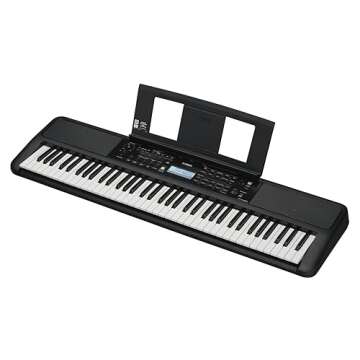 Yamaha PSR-EW320 76 Touch Sensitive Key Portable Keyboard for Beginners with Music Rest, Power Adapter
