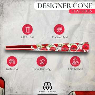 Beautiful Burns, Passion Poppies Pre-Rolled Cones - 8 Pack of Pre Roll Cone Shells