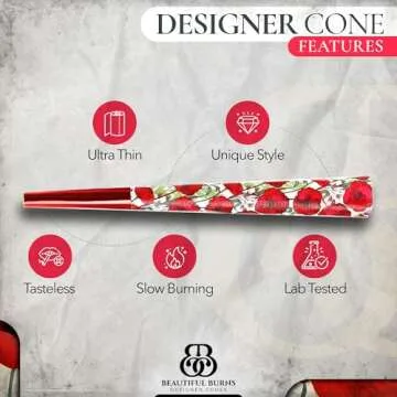 Beautiful Burns, Passion Poppies Pre-Rolled Cones - 8 Pack of Pre Roll Cone Shells