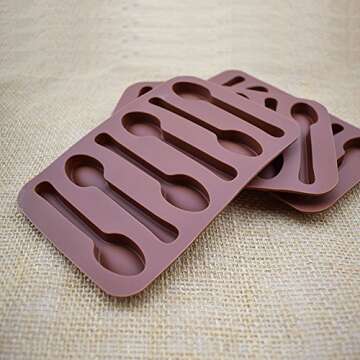 NUOMI 2 Pack Silicone Spoon Chocolate Molds 6 Cavities Candy Making Molds DIY Specialty Bakeware, Br...