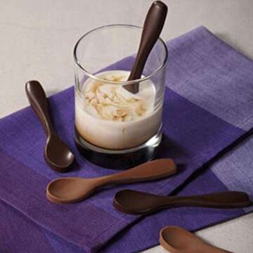 NUOMI 2 Pack Silicone Spoon Chocolate Molds 6 Cavities Candy Making Molds DIY Specialty Bakeware, Brown, Small-14.5X9.8 CM