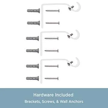 Kenney KN55251 Davenport Ball End Petite Café Decorative Window Curtain Rod, 48-86" Adjustable Length, White Finish, 1/2" Diameter Steel Tube