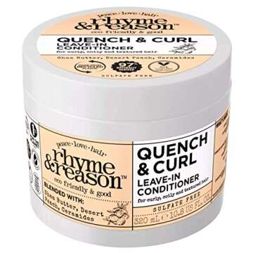 Rhyme & Reason Quench and Curl Leave-In Conditioner. 10.8 Fl Oz. For Curly, Coily, and Textured Hair...