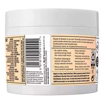 Rhyme & Reason Quench and Curl Leave-In Conditioner. 10.8 Fl Oz. For Curly, Coily, and Textured Hair. Blended with Shea Butter, Desert Peach Ceramides. Vegan, Sulfate and Cruelty Free.