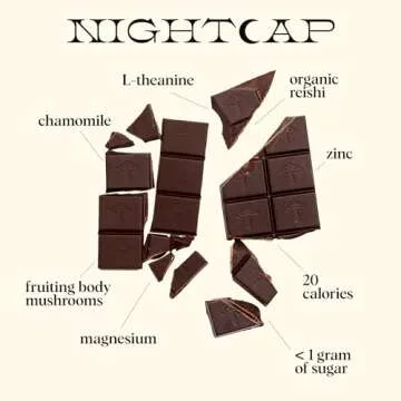 Alice Mushrooms Nightcap | Mushroom Chocolates | Supports Deep Sleep, Calm Mind, and Stress Relief - Reishi & L-Theanine | Regulates Sleep Cycles & Reduces Tension - Magnesium, Zinc
