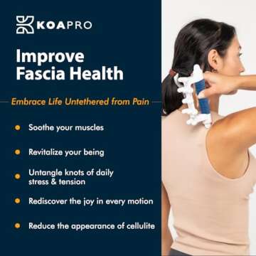 KOAPRO Fascia Massage Tool Blaster for Cellulite, Muscle Knots, Trigger Points - All-in-One Full Bod...