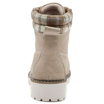 COTTIMO Work Hiking Snow Boots for Women - Waterproof Winter White Ankle Shoes Non Slip Fashion Lightweight Casual Cute Fur Warm Booties W102-LMW03-BEIGE-8.5