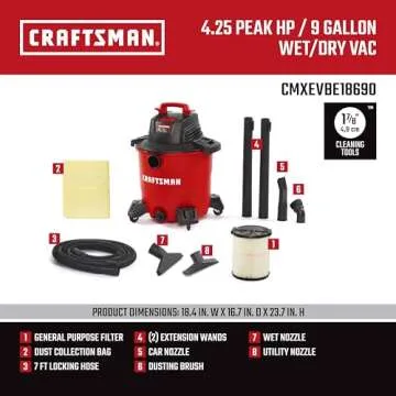 CRAFTSMAN 9 Gallon Wet Dry Vac for Home and Garage