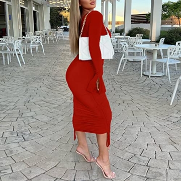 Sexy Red Off-Shoulder Bodycon Dress for Cocktail Parties