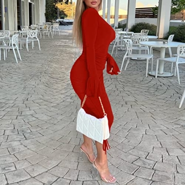 Sexy Red Off-Shoulder Bodycon Dress for Cocktail Parties