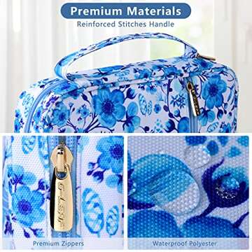 G-LEAF Bible Cover Case/Book Cover, Bible Case for Women Girls, Bible Cover Bags Floral Pattern With Handle Fits for Standard Size Bible, 9.5x6.7x2.5 In