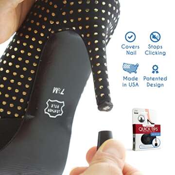 GoGoHeel Quick Tips - The Original High Heel Protector & Heel Repair Caps - 2 Pairs (X-Small, Small,...