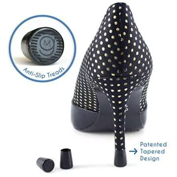 GoGoHeel Quick Tips - The Original High Heel Protector & Heel Repair Caps - 2 Pairs (X-Small, Small, Black)