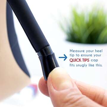 GoGoHeel Quick Tips - The Original High Heel Protector & Heel Repair Caps - 2 Pairs (X-Small, Small, Black)