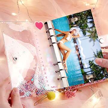 Chris.W A5 Glitter Binder Planner Cover for Stylish Organization