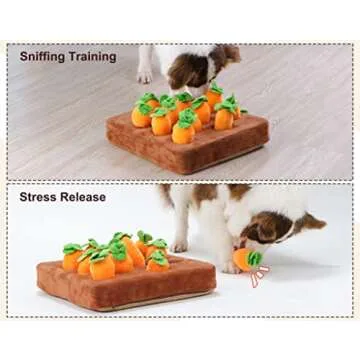 IVVIQQ Interactive Dog Toys: Plush Carrot Snuffle Mat