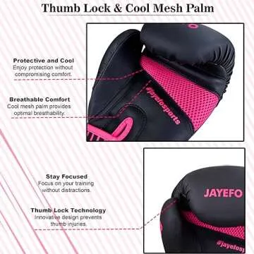 Jayefo Glorious Professional Boxing Gloves with Gel - Leather Sparring Gloves for Boxing, Kick Boxing, Muay Thai and MMA - Heavy Bag Gloves for Heavy Boxing Punching Bag - 16 OZ - Pink