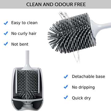 Premium 3-Pack TPR Toilet Bowl Brush Set for Homes